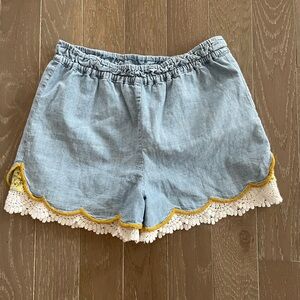 Matilda Jane x Joanna Gaines Girls Size 10 Chambray Scalloped Shorts